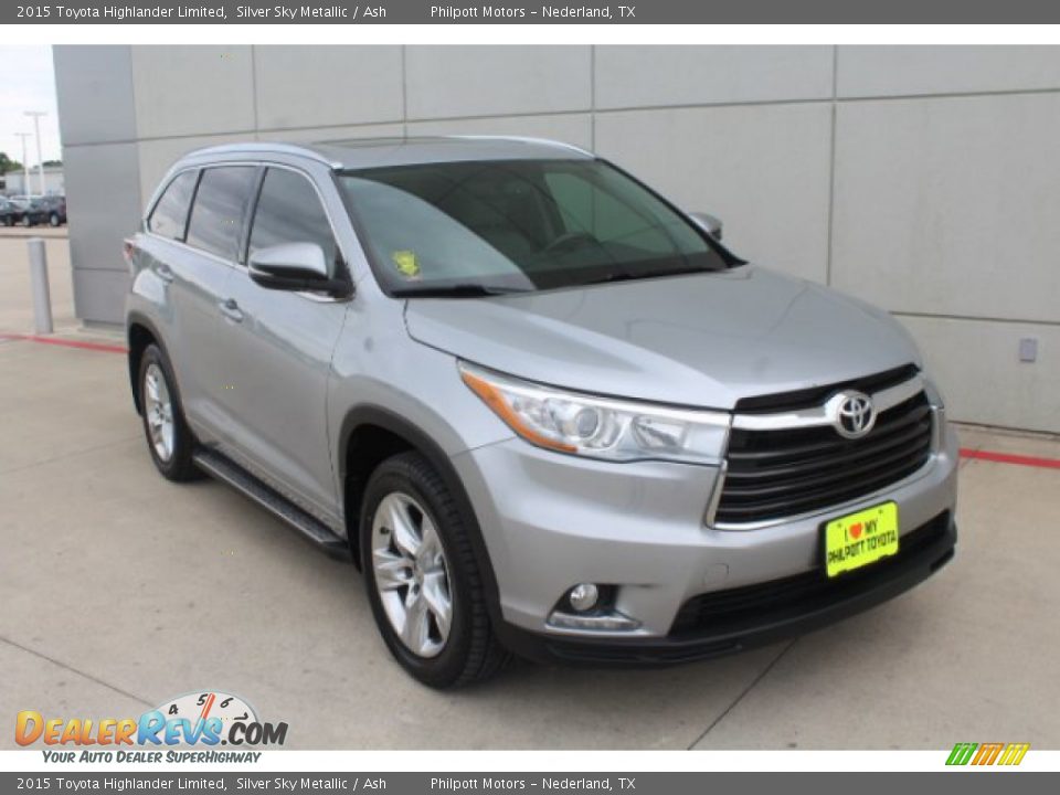 2015 Toyota Highlander Limited Silver Sky Metallic / Ash Photo #2
