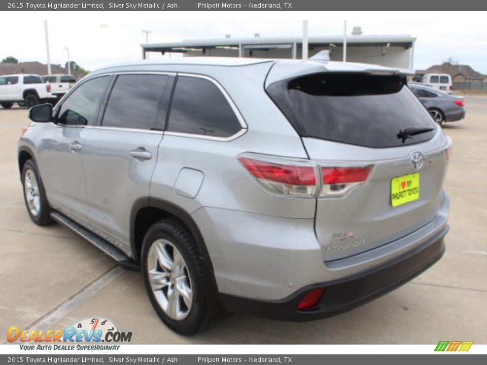 2015 Toyota Highlander Limited Silver Sky Metallic / Ash Photo #6