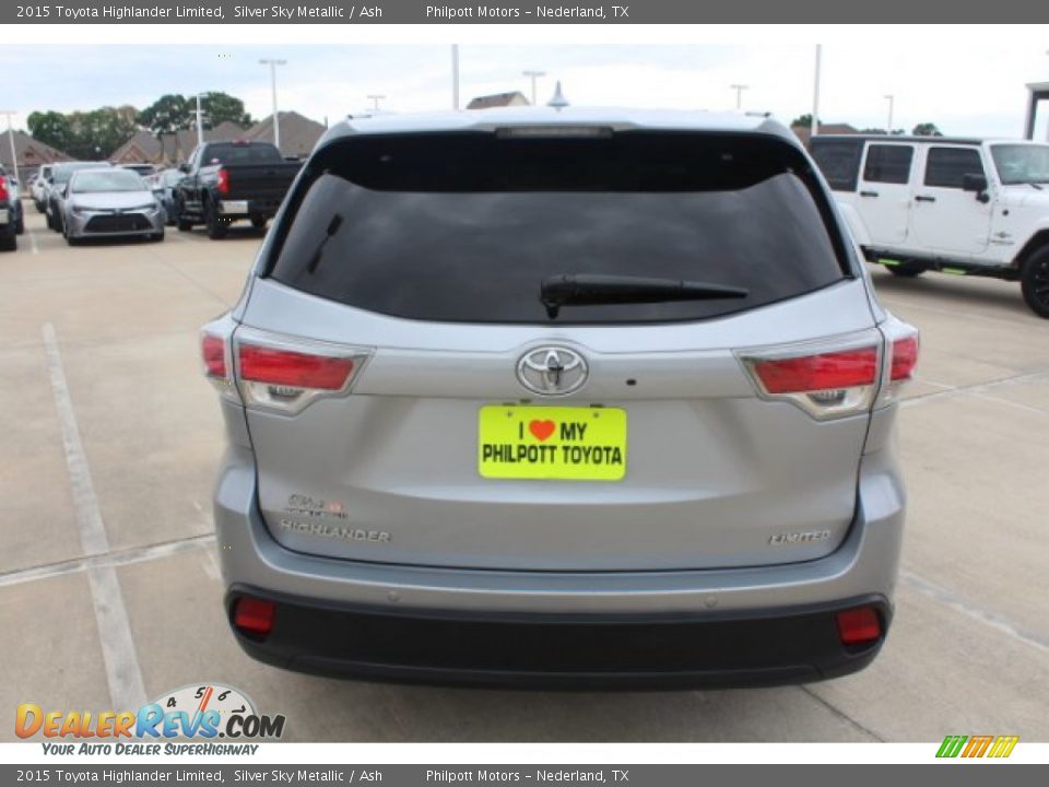 2015 Toyota Highlander Limited Silver Sky Metallic / Ash Photo #7