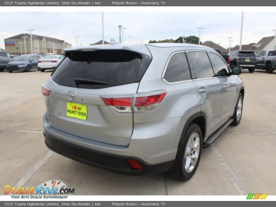 2015 Toyota Highlander Limited Silver Sky Metallic / Ash Photo #8