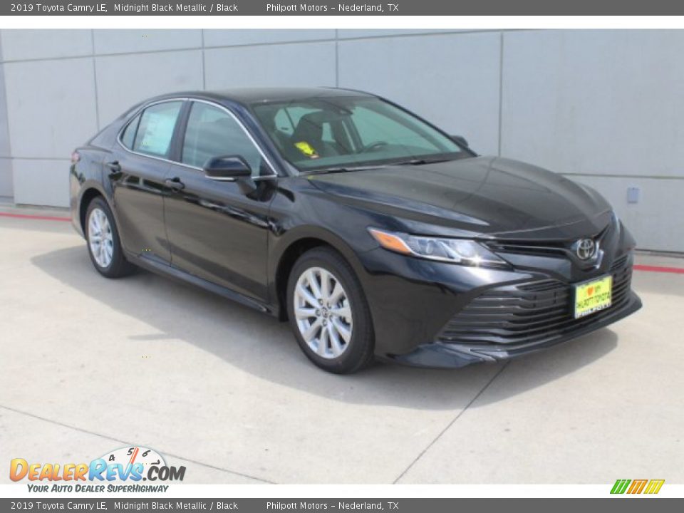 2019 Toyota Camry LE Midnight Black Metallic / Black Photo #2