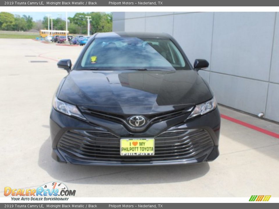 2019 Toyota Camry LE Midnight Black Metallic / Black Photo #3