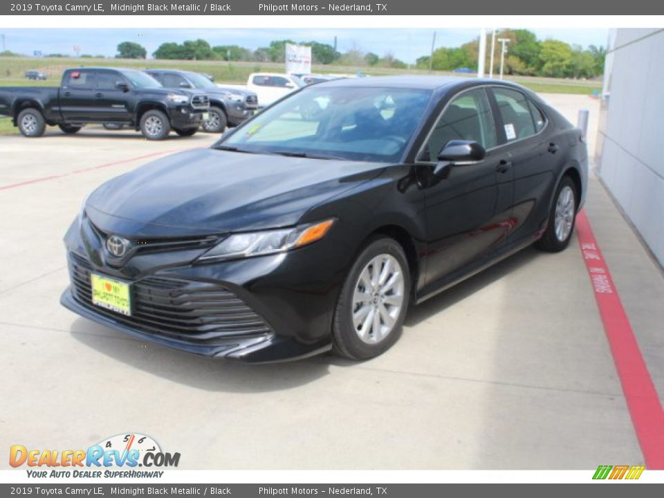 2019 Toyota Camry LE Midnight Black Metallic / Black Photo #4