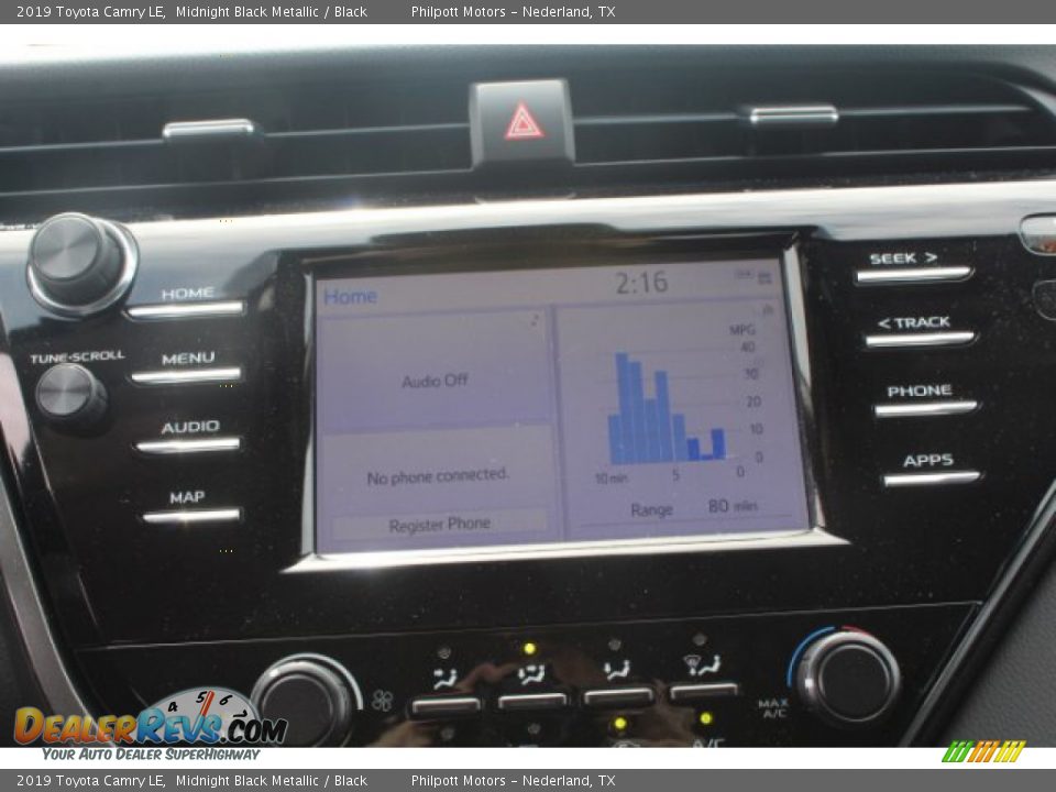 2019 Toyota Camry LE Midnight Black Metallic / Black Photo #12