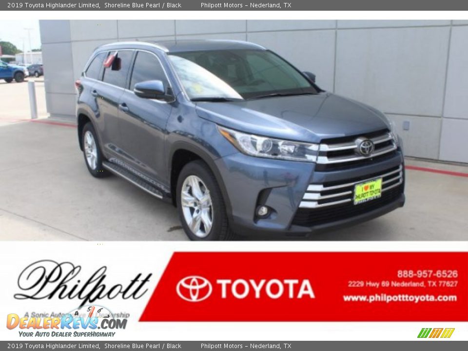 2019 Toyota Highlander Limited Shoreline Blue Pearl / Black Photo #1