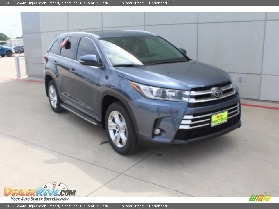 2019 Toyota Highlander Limited Shoreline Blue Pearl / Black Photo #2