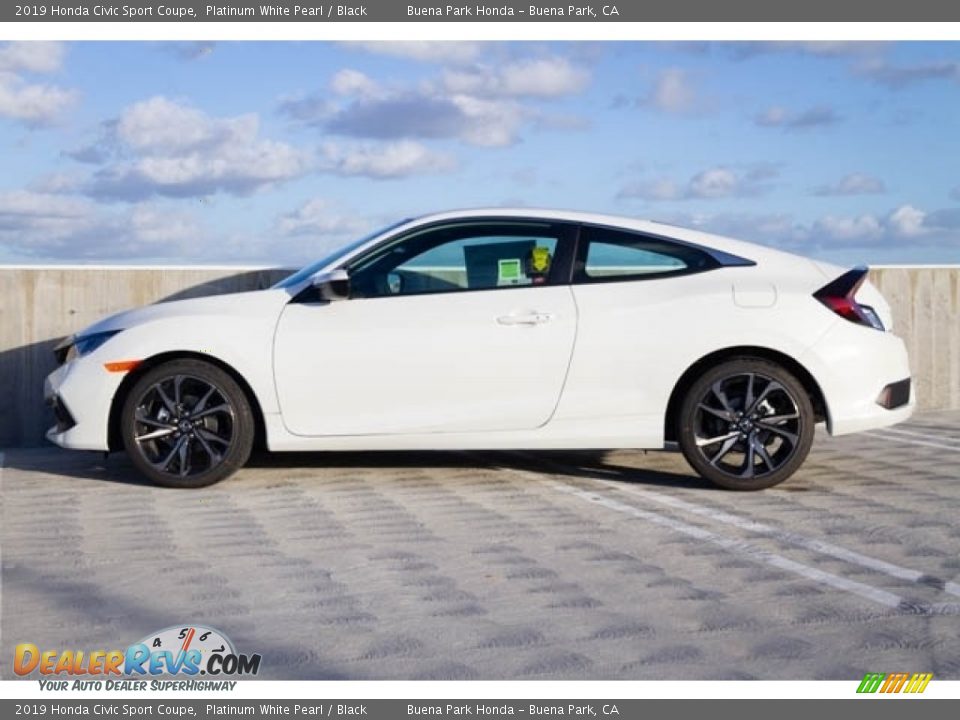 2019 Honda Civic Sport Coupe Platinum White Pearl / Black Photo #4