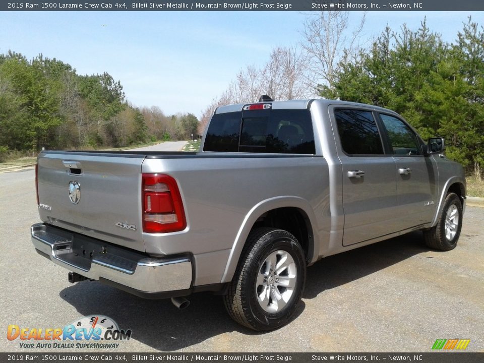 2019 Ram 1500 Laramie Crew Cab 4x4 Billett Silver Metallic / Mountain Brown/Light Frost Beige Photo #6