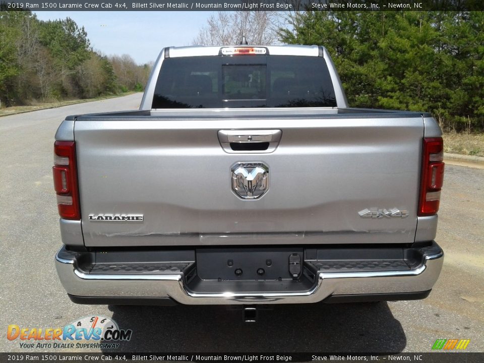 2019 Ram 1500 Laramie Crew Cab 4x4 Billett Silver Metallic / Mountain Brown/Light Frost Beige Photo #7