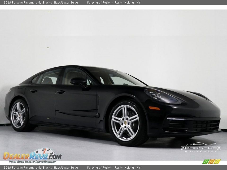 2019 Porsche Panamera 4 Black / Black/Luxor Beige Photo #1