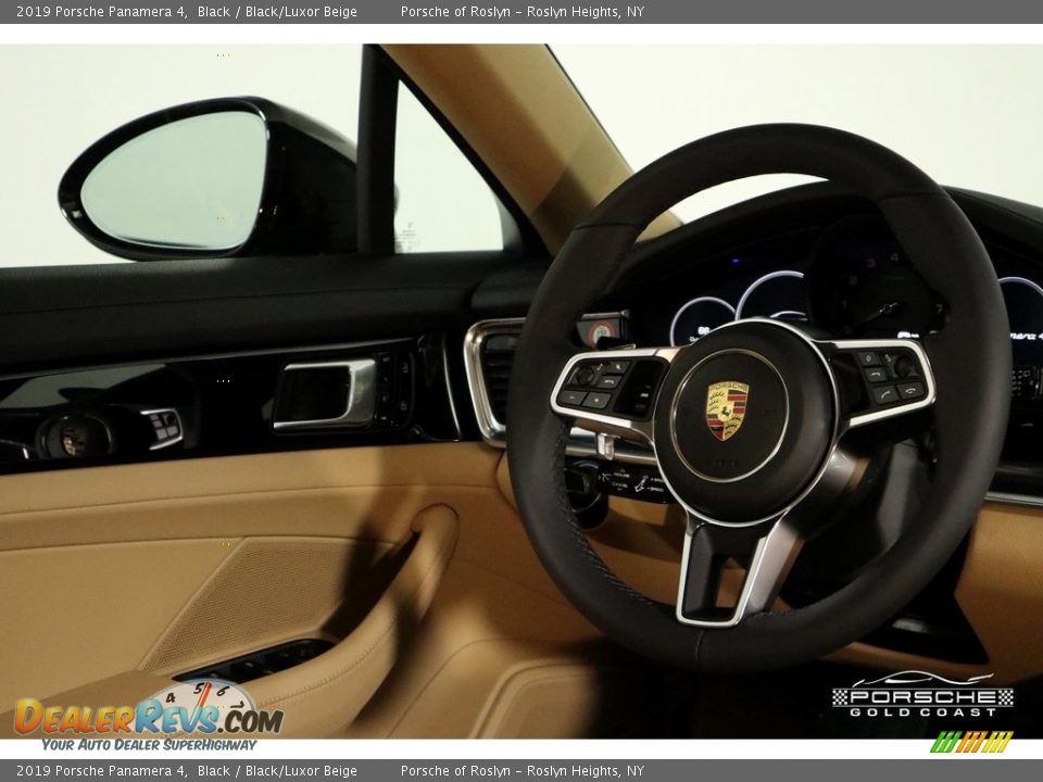 2019 Porsche Panamera 4 Black / Black/Luxor Beige Photo #14
