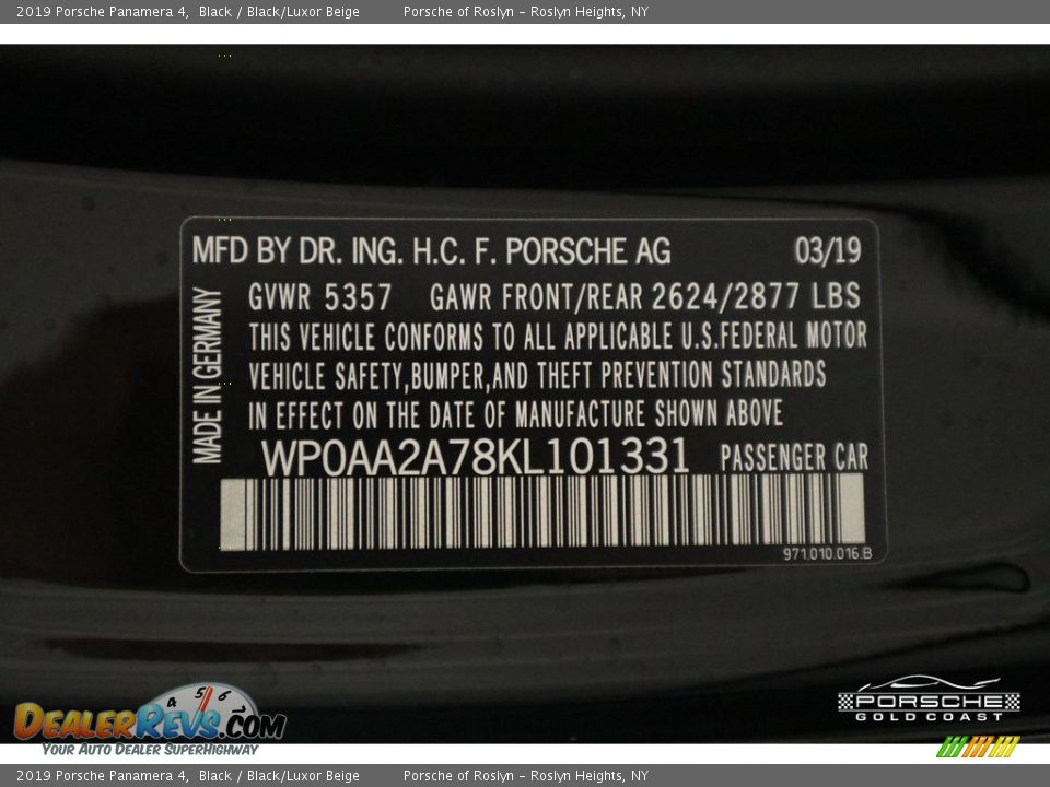 2019 Porsche Panamera 4 Black / Black/Luxor Beige Photo #27