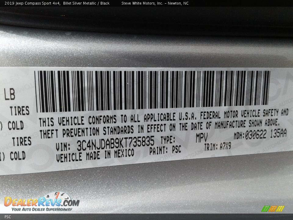 Jeep Color Code PSC Billet Silver Metallic