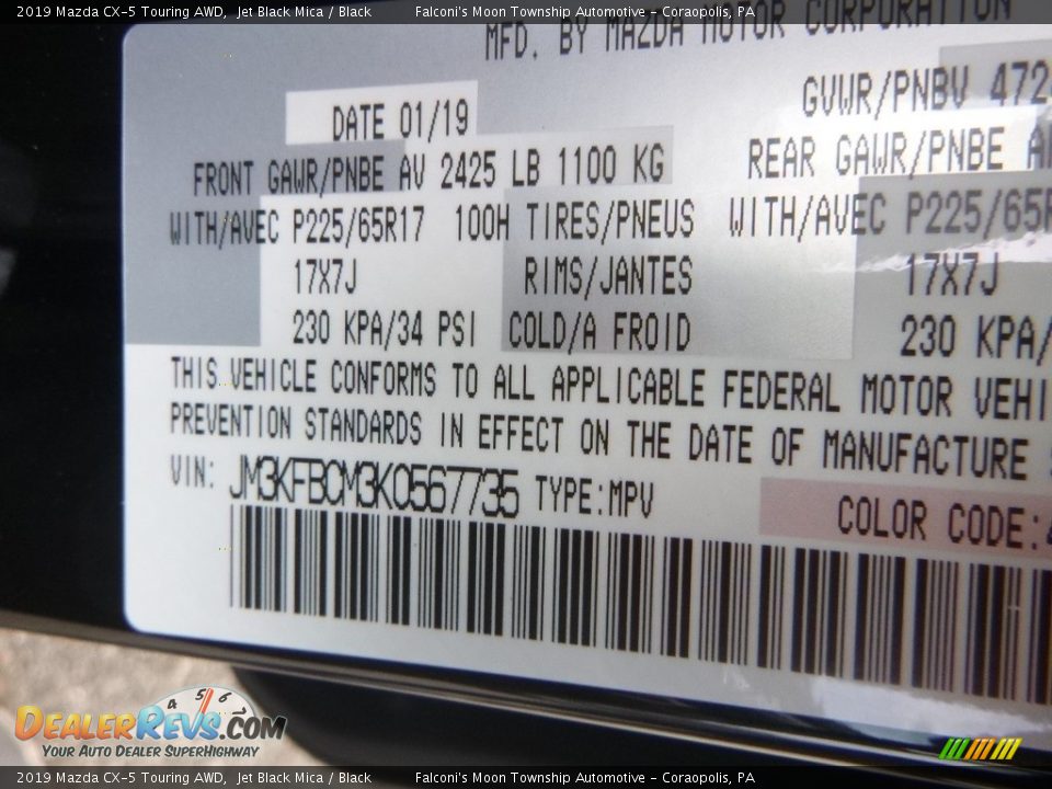 2019 Mazda CX-5 Touring AWD Jet Black Mica / Black Photo #11