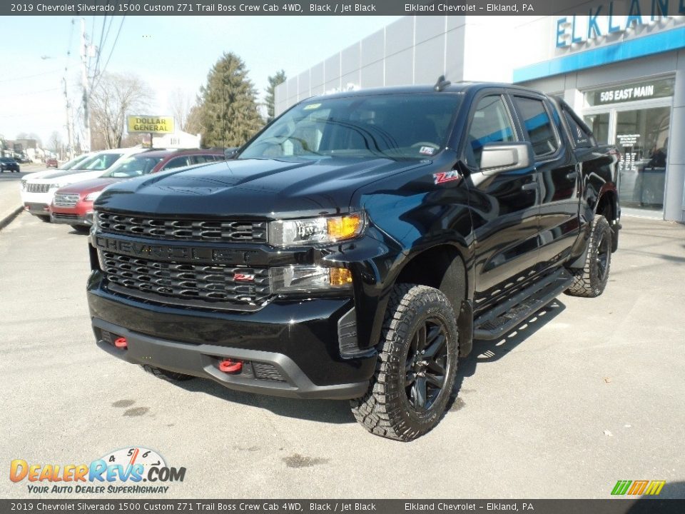 2019 Chevrolet Silverado 1500 Custom Z71 Trail Boss Crew Cab 4WD Black / Jet Black Photo #3