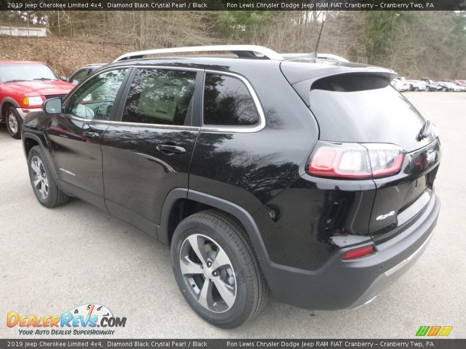 2019 Jeep Cherokee Limited 4x4 Diamond Black Crystal Pearl / Black Photo #3