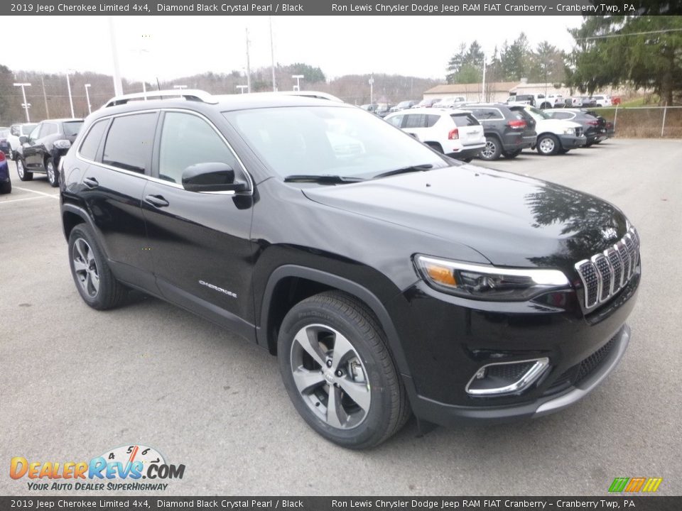 2019 Jeep Cherokee Limited 4x4 Diamond Black Crystal Pearl / Black Photo #7