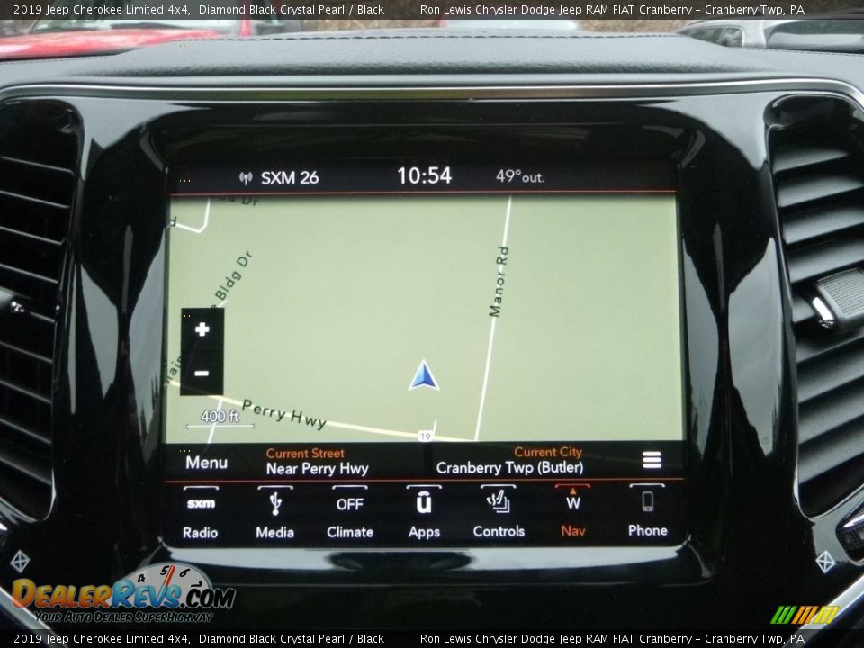 2019 Jeep Cherokee Limited 4x4 Diamond Black Crystal Pearl / Black Photo #17