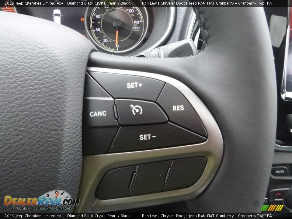 2019 Jeep Cherokee Limited 4x4 Diamond Black Crystal Pearl / Black Photo #19