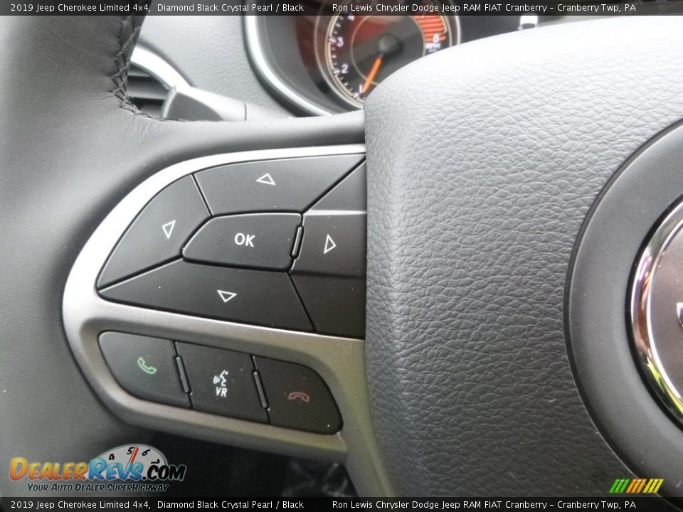 2019 Jeep Cherokee Limited 4x4 Diamond Black Crystal Pearl / Black Photo #20