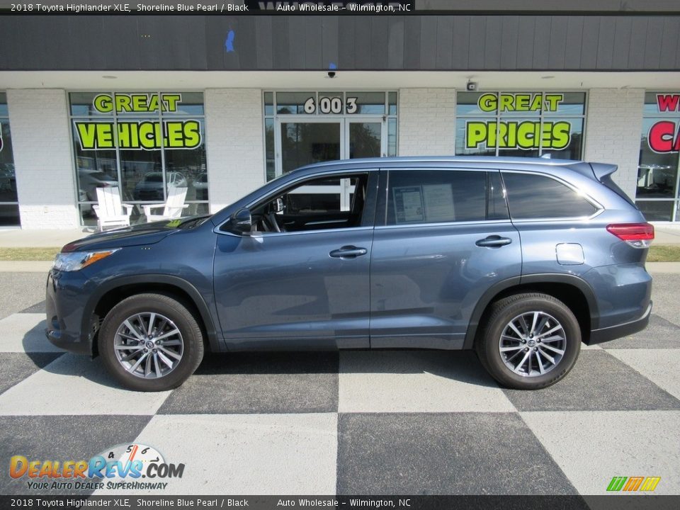 2018 Toyota Highlander XLE Shoreline Blue Pearl / Black Photo #1