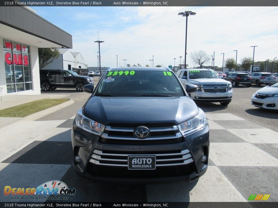 2018 Toyota Highlander XLE Shoreline Blue Pearl / Black Photo #2