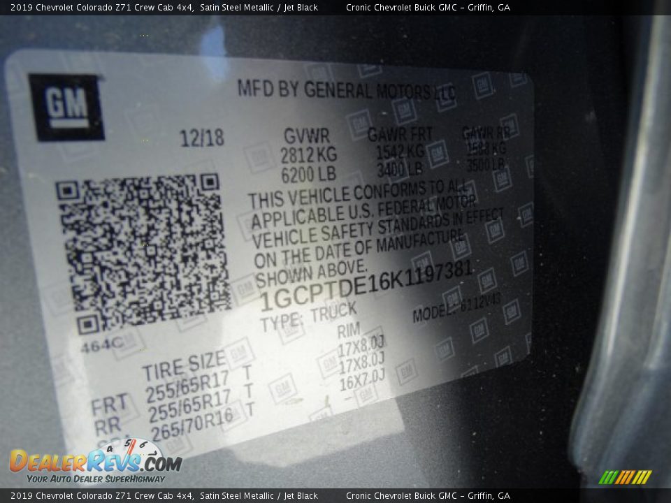 2019 Chevrolet Colorado Z71 Crew Cab 4x4 Satin Steel Metallic / Jet Black Photo #28