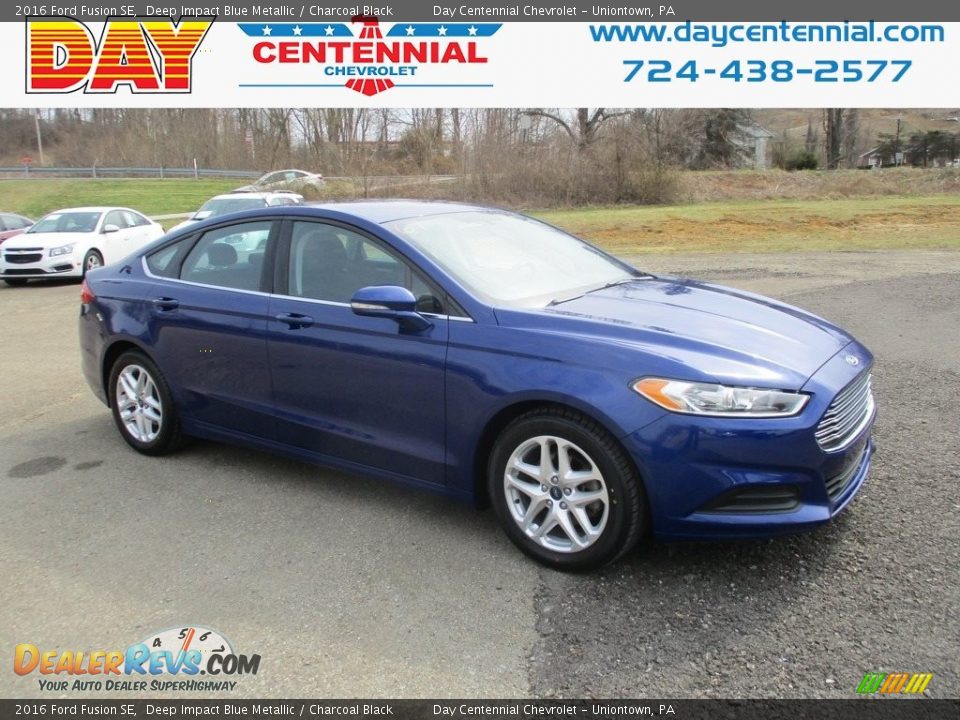 2016 Ford Fusion SE Deep Impact Blue Metallic / Charcoal Black Photo #1