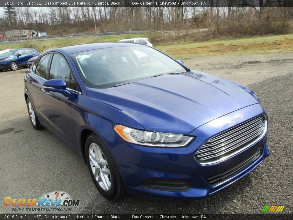 2016 Ford Fusion SE Deep Impact Blue Metallic / Charcoal Black Photo #12