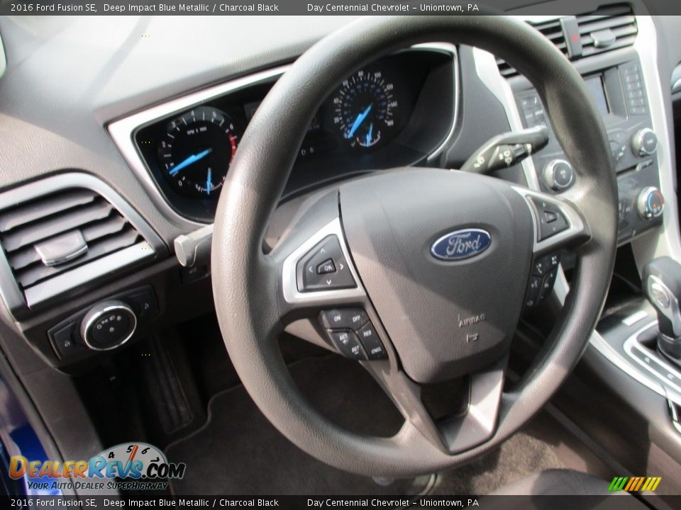 2016 Ford Fusion SE Deep Impact Blue Metallic / Charcoal Black Photo #23