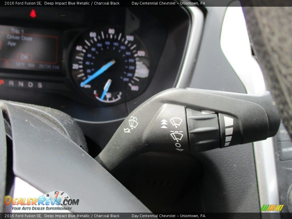 2016 Ford Fusion SE Deep Impact Blue Metallic / Charcoal Black Photo #35