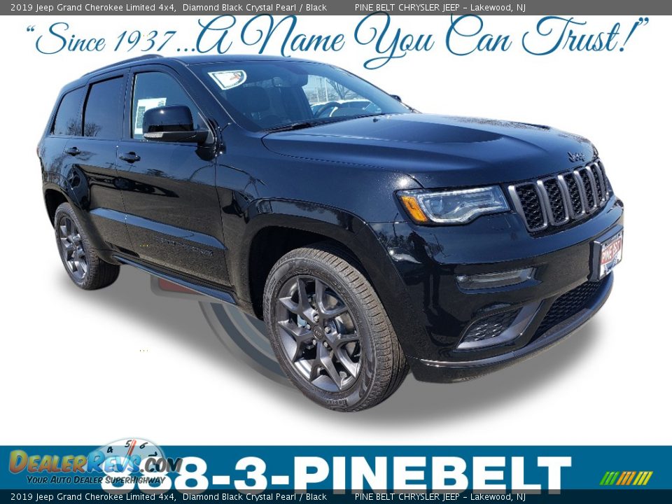 2019 Jeep Grand Cherokee Limited 4x4 Diamond Black Crystal Pearl / Black Photo #1