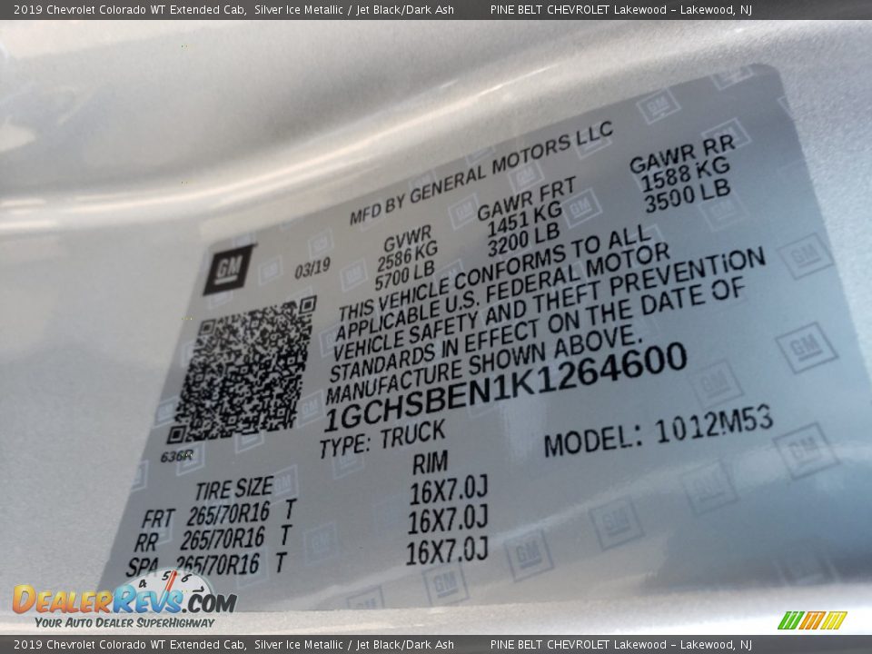 2019 Chevrolet Colorado WT Extended Cab Silver Ice Metallic / Jet Black/Dark Ash Photo #6