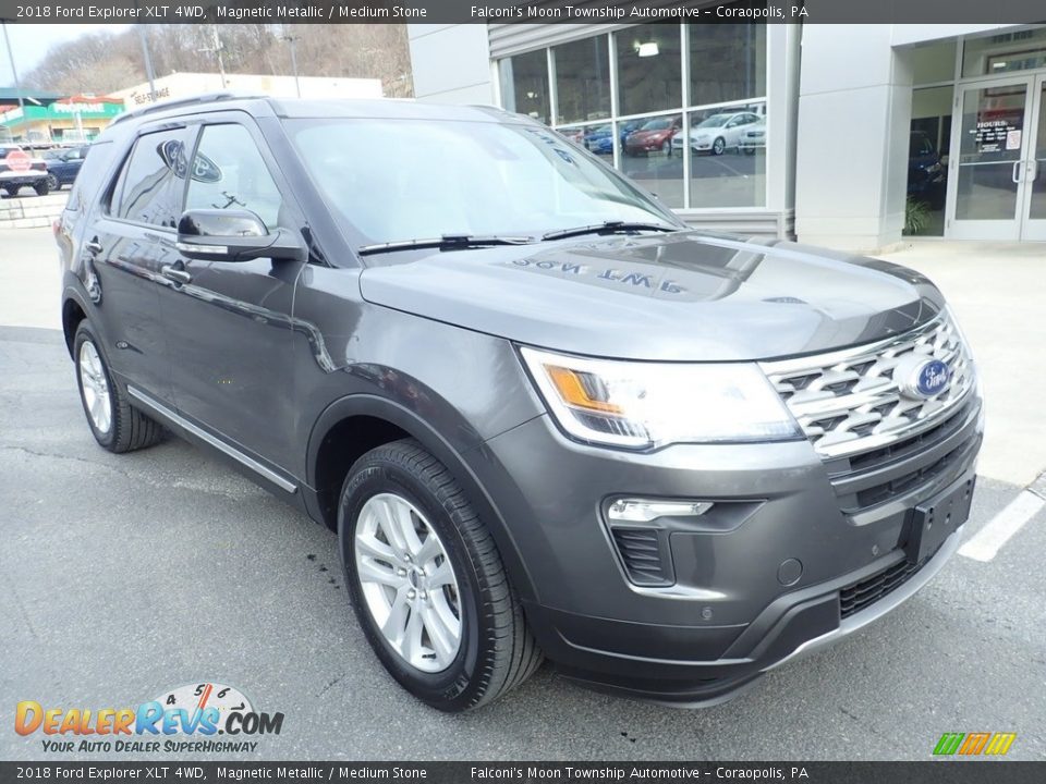 2018 Ford Explorer XLT 4WD Magnetic Metallic / Medium Stone Photo #9