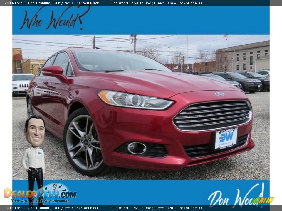 2014 Ford Fusion Titanium Ruby Red / Charcoal Black Photo #1
