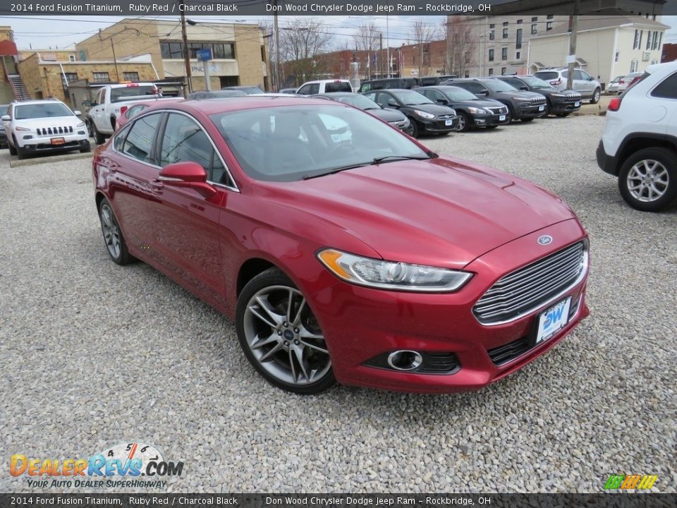 2014 Ford Fusion Titanium Ruby Red / Charcoal Black Photo #6