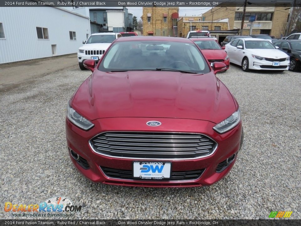 2014 Ford Fusion Titanium Ruby Red / Charcoal Black Photo #7