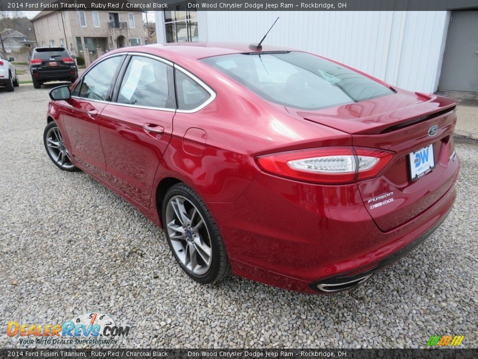 2014 Ford Fusion Titanium Ruby Red / Charcoal Black Photo #13