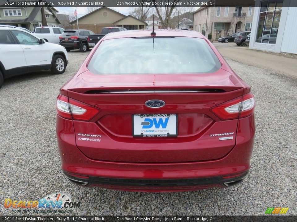 2014 Ford Fusion Titanium Ruby Red / Charcoal Black Photo #14