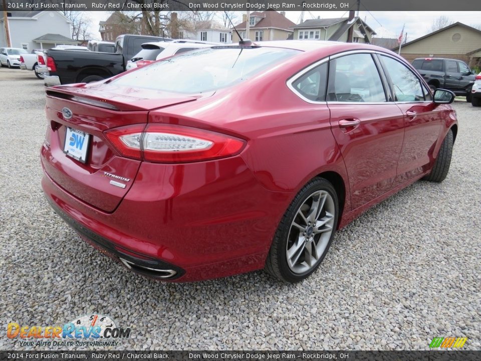2014 Ford Fusion Titanium Ruby Red / Charcoal Black Photo #17