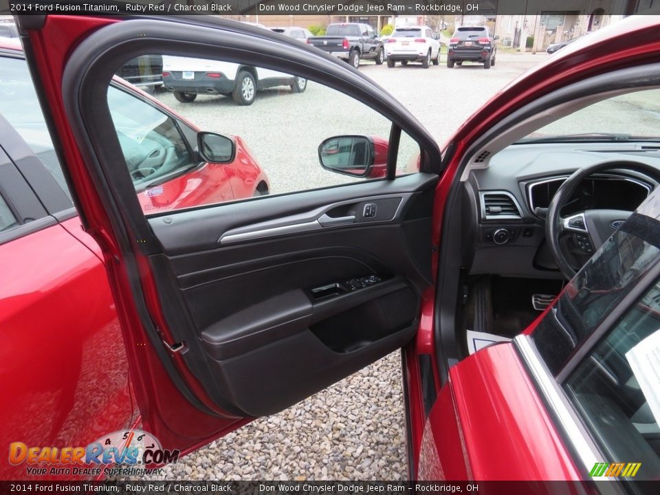 2014 Ford Fusion Titanium Ruby Red / Charcoal Black Photo #21