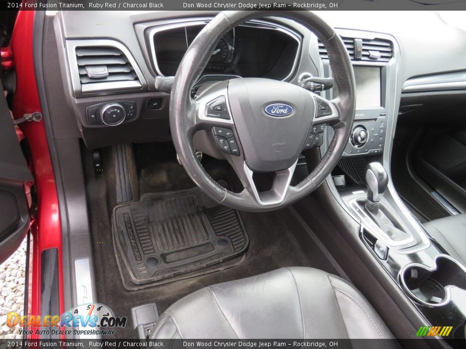 2014 Ford Fusion Titanium Ruby Red / Charcoal Black Photo #23