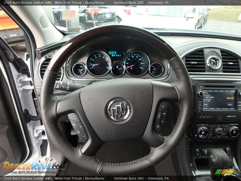 2016 Buick Enclave Leather AWD White Frost Tricoat / Ebony/Ebony Photo #25