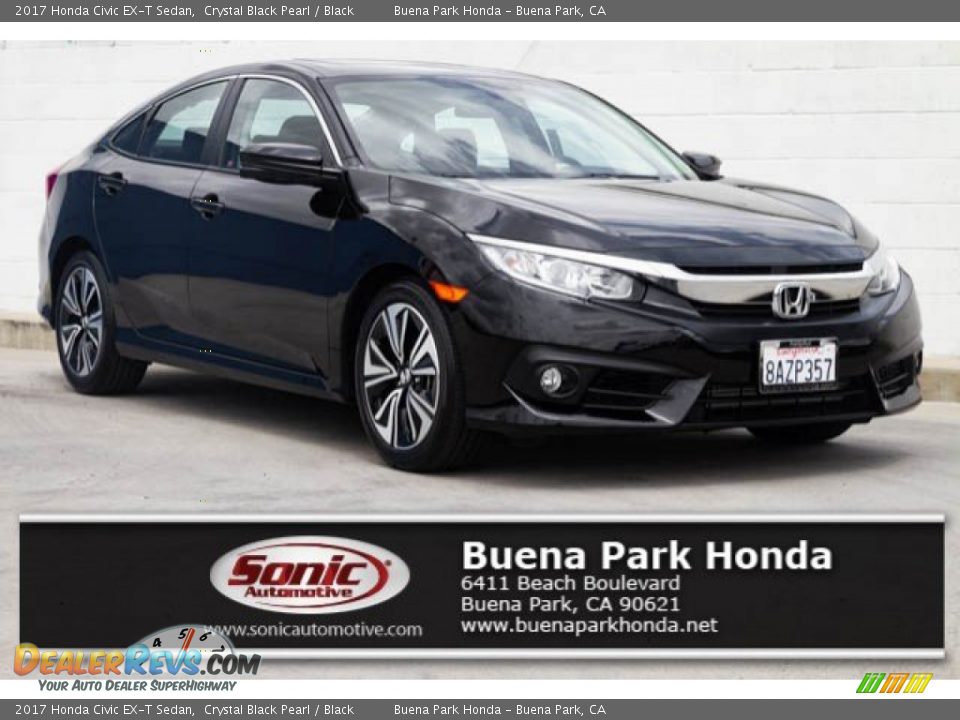 2017 Honda Civic EX-T Sedan Crystal Black Pearl / Black Photo #1