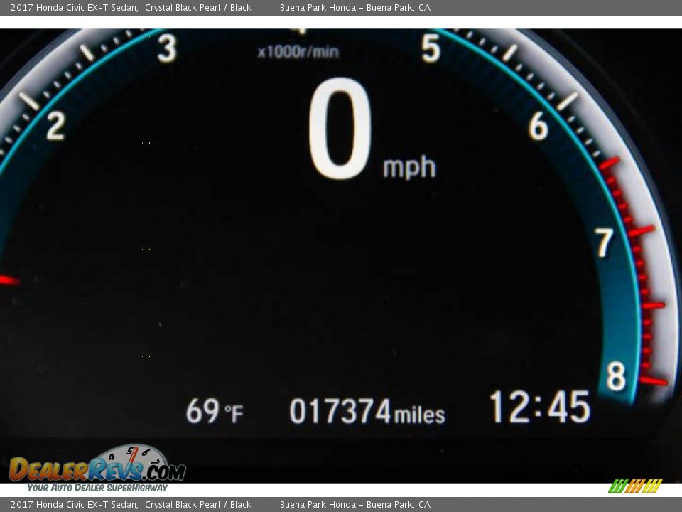 2017 Honda Civic EX-T Sedan Crystal Black Pearl / Black Photo #6