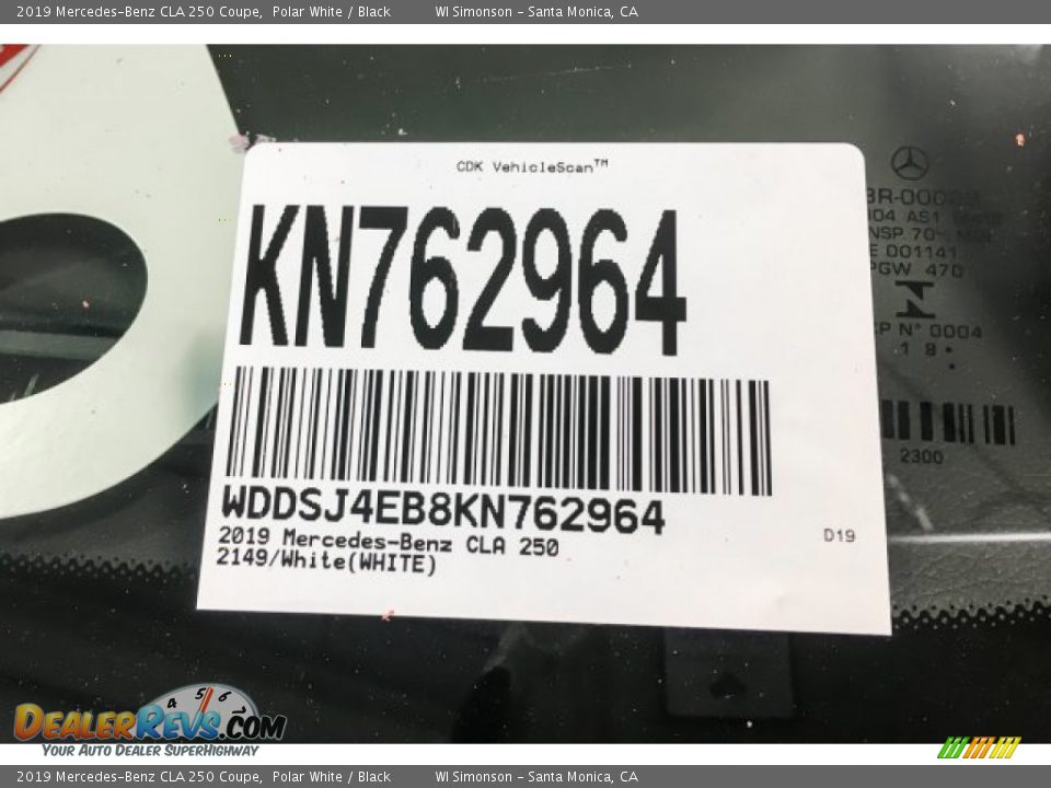 2019 Mercedes-Benz CLA 250 Coupe Polar White / Black Photo #11