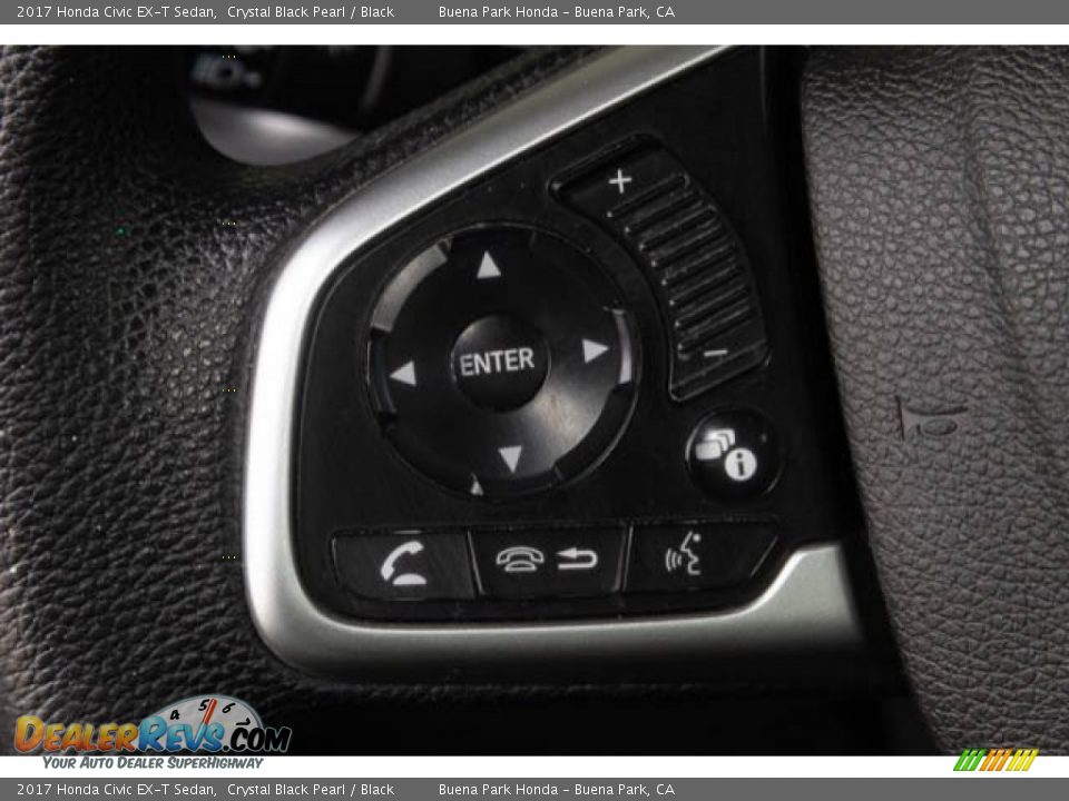 2017 Honda Civic EX-T Sedan Crystal Black Pearl / Black Photo #14