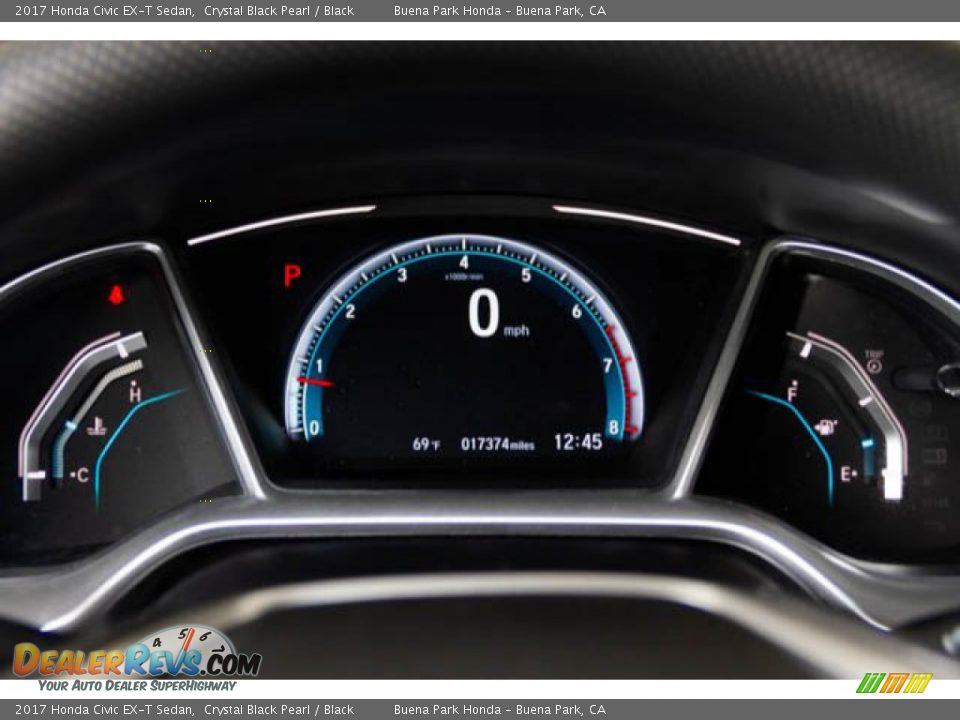 2017 Honda Civic EX-T Sedan Crystal Black Pearl / Black Photo #29