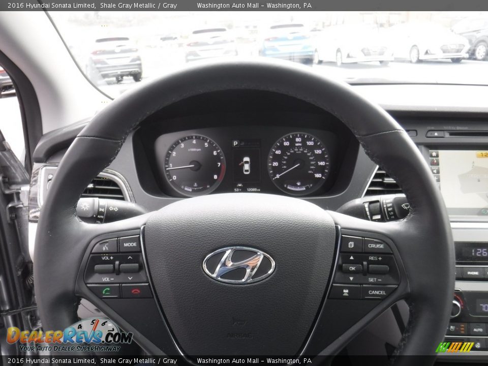 2016 Hyundai Sonata Limited Shale Gray Metallic / Gray Photo #22