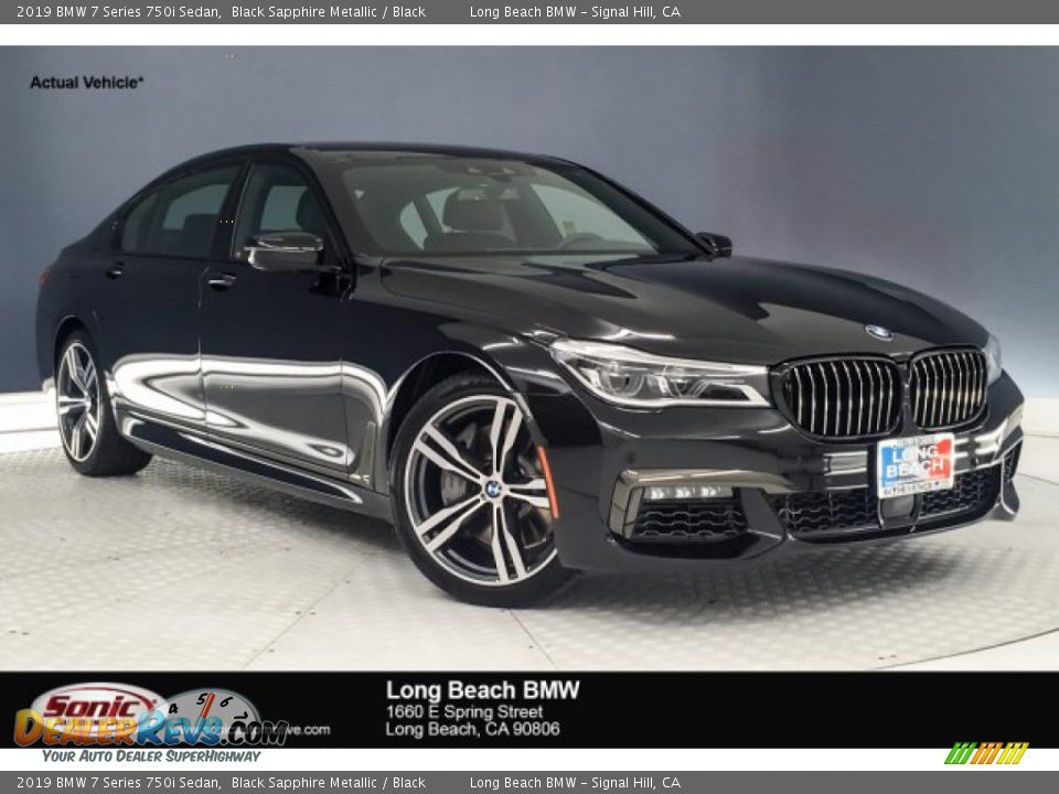 2019 BMW 7 Series 750i Sedan Black Sapphire Metallic / Black Photo #1